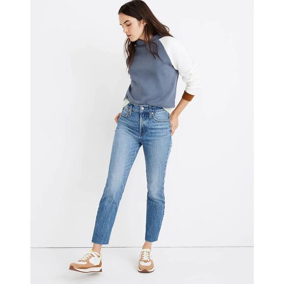 Madewell Medium-Blue Wash The Perfect Vintage Jeans Raw Hem Edition High Rise 28 - Picture 2 of 14